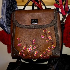 Leather backpack